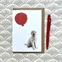 Golden Doodle Dog Greetings Card, thumbnail 1 of 4