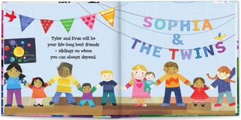 Personalised Children's Book, Big Sister To Twins, 6 of 9