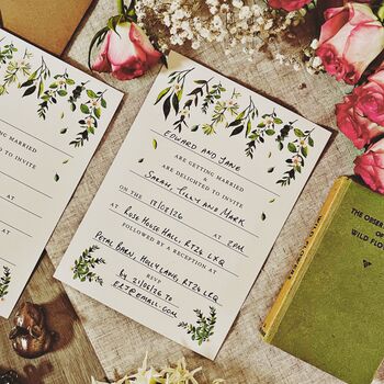 Greenery Botanical Wedding Invitation Pack, 3 of 4