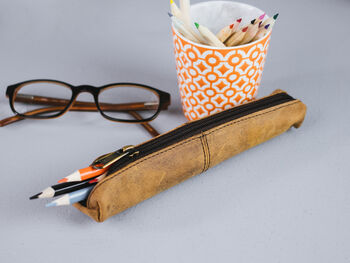 Leather Stationery Set Notebook Cover And Pencil Case, 3 of 10