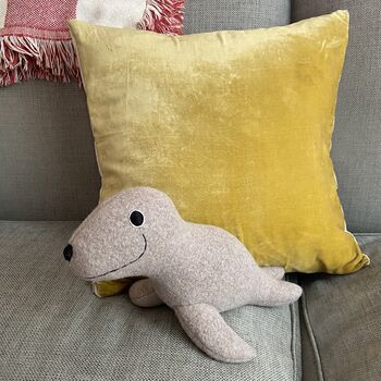 Pure Wool Seal Soft Toy Personalised And Handmade, 5 of 7