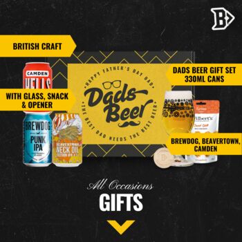 Father's Day British Craft Beer Gift Set With Glass, Snack And Opener, 2 of 4