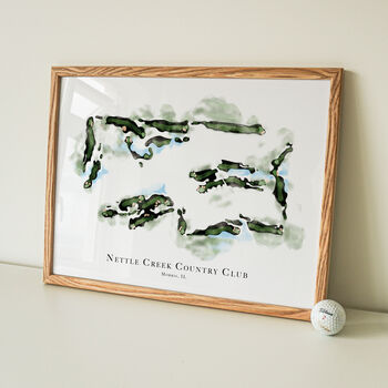 Personalised Watercolour Golf Map Framed For Any Golf Course, 6 of 7
