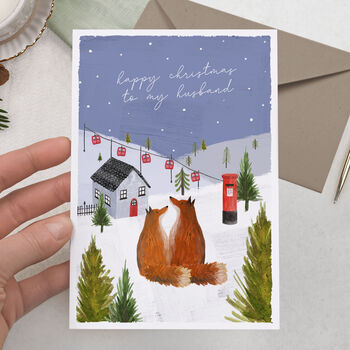 Foxes Husband Christmas Card Bundle Or Single Card, 2 of 2