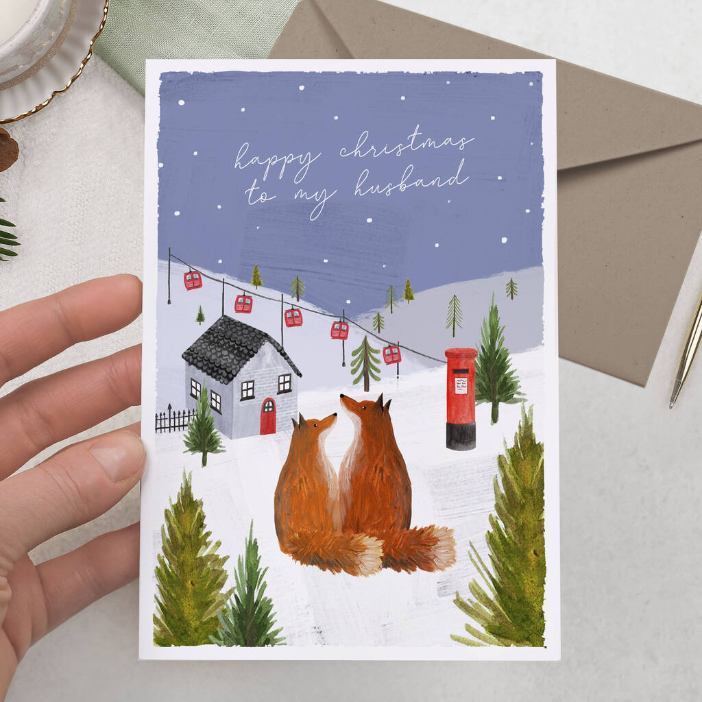 Foxes Husband Christmas Card Bundle Or Single Card By Making Meadows