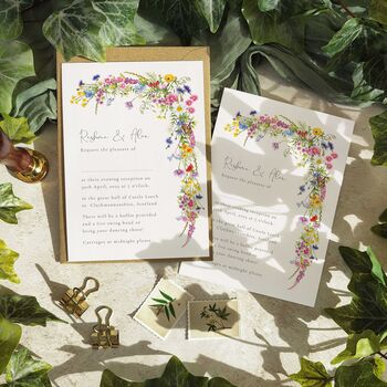 Wildflower Flat Wedding Invitations, 3 of 10
