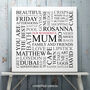 Personalised 'Mum's Favourites' Square Print, thumbnail 4 of 9