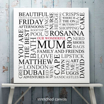 Personalised 'Mum's Favourites' Square Print, 4 of 9