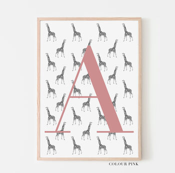 Personalised Giraffe Initial Print, 11 of 12