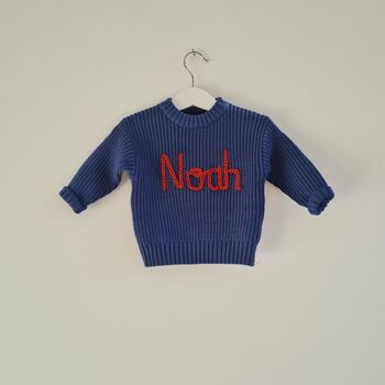 Personalised Baby And Children's Embroidered Knitted Jumper, 5 of 5