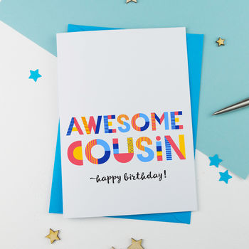 Awesome Cousin All Purpose Personalised Card By A Is For Alphabet ...