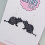 Black Rat Glitter Halloween Resin Earrings, thumbnail 3 of 4