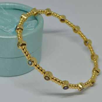 Nine Gemstones Gold Bracelet, 3 of 5