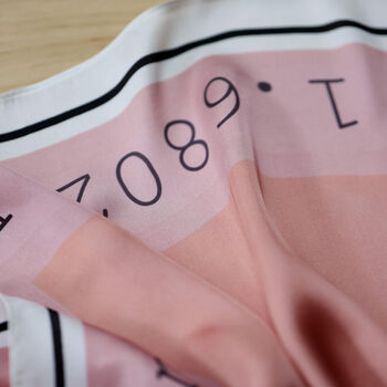 Personalised Pink Romance 'Where We Started' Map Scarf, 9 of 12