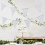 White Fabric Triangle Wedding And Party Bunting, thumbnail 1 of 3