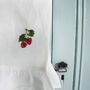 Luxury Strawberry Hand Embroidered Ruffle Tea Towel, thumbnail 1 of 4