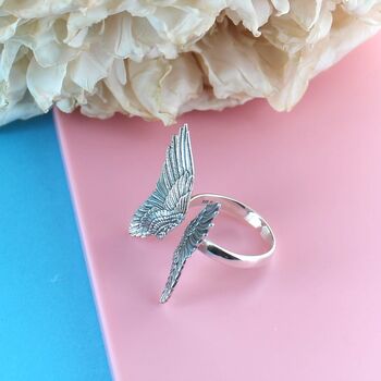 Large Angel Wings Statement Ring, 2 of 3