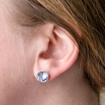 Asymmetric Stud Earrings With Swarovski Crystals, 4 of 6
