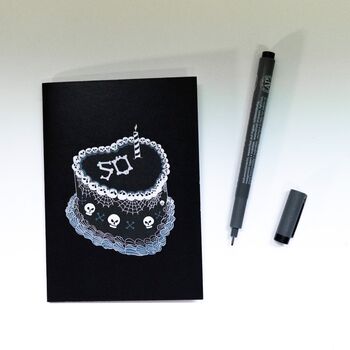 50th Gothic Birthday Cake Card, 5 of 5