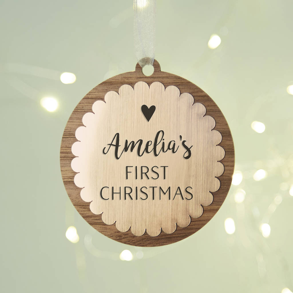 Personalised Baby's First Christmas Decoration By LOOM Weddings