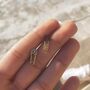 Sterling Silver Black Jewelled Safety Pin Stud Earring, thumbnail 3 of 6