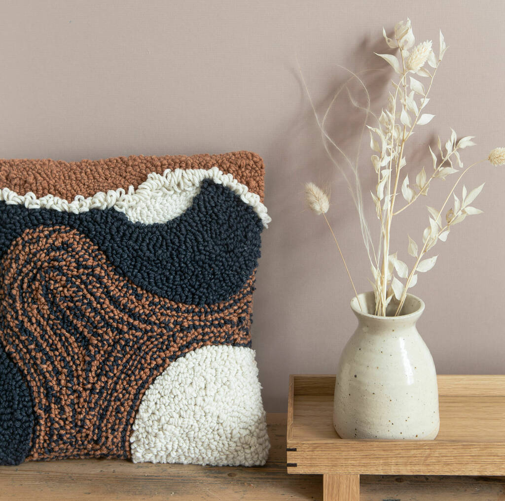 Custom Scandi Punch Needle Cushion By Whole Punching