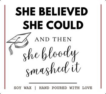 Graduation Scented Candle Gift, She Believed She Could So She Did, 7 of 7