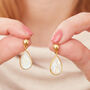 Moonstone Teardrop With Gold Plated Stud Earrings, thumbnail 5 of 12