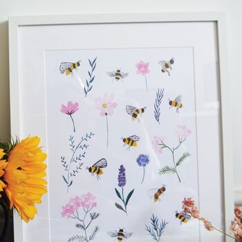 Bumblebee Floral Art Print, 4 of 5