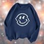 Happy Face Christmas Jumper / Sweatshirt Navy, thumbnail 3 of 6