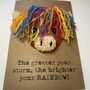 Rainbow Highland Cow Crochet Positivity Card Handmade Storm, thumbnail 6 of 9
