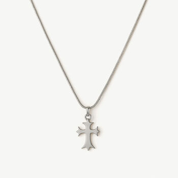 Men’s Large Cross Pendant Necklace, Christmas Jewellery Gift For Him, 2 of 5