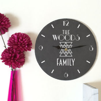 Personalised Family Slate Clock, 5 of 5
