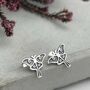 925 Sterling Silver Luna Moth Studs Earrings, thumbnail 1 of 6