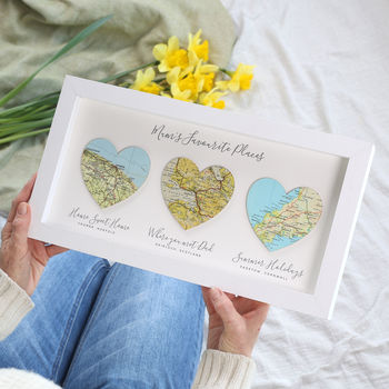 Favourite Places Personalised Map Heart Gift For Her, 3 of 5