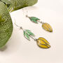 Yellow Flower Statement Drop Earrings For Her, thumbnail 5 of 11