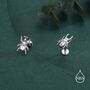 Sterling Silver Mismatched Beetle 16g Flat Back Stud Earrings, thumbnail 5 of 11