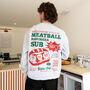 Meatball Marinara Sub Unisex Graphic Sweatshirt In Grey, thumbnail 5 of 7
