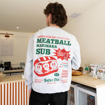 Meatball Marinara Sub Unisex Graphic Sweatshirt In Grey, 5 of 7