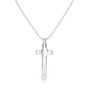 Men's Large Engraved Silver Cross Necklace, thumbnail 2 of 7