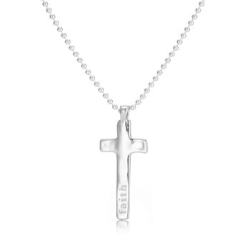 Men's Large Engraved Silver Cross Necklace, 2 of 7