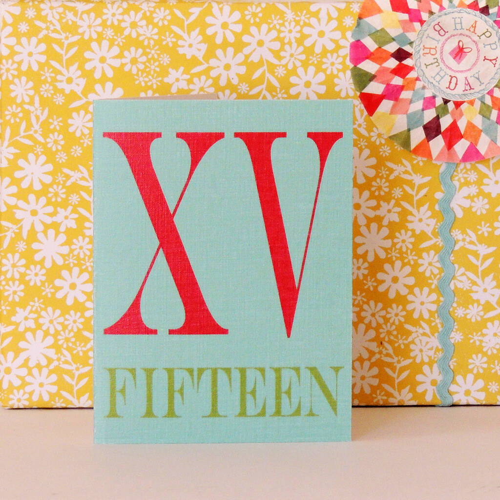 Mini Roman Numerals Fifteen Card By Kali Stileman Publishing