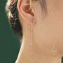 Tiny Cz Starburst Dangle Chain Stud Earrings, thumbnail 6 of 9