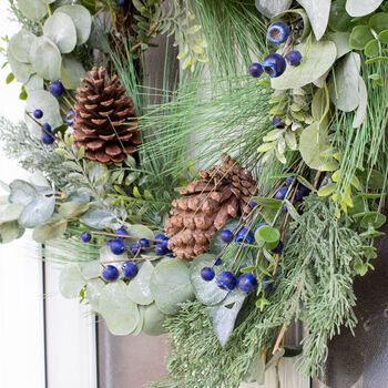 Eucalyptus And Blue Berry Christmas Wreath, 5 of 5