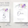 Wedding Table Names Purple White Florals, thumbnail 3 of 4