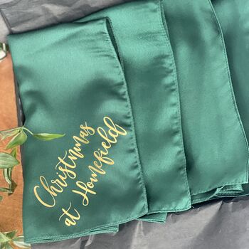 Personalised Reusable Forest Green Napkin Set, 5 of 5