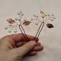 Copper Leaf Hair Pin With Pearls Perfect For Weddings, thumbnail 7 of 10