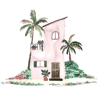Tropical Pink House Print, 2 of 2