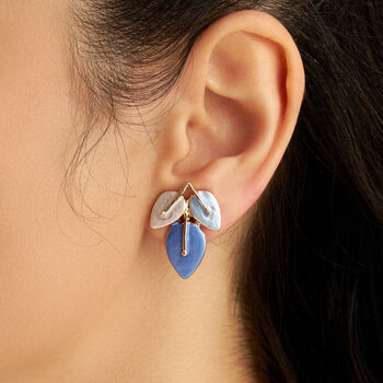 Blue Four Tone Small Leaf Statement Necklace, 4 of 4