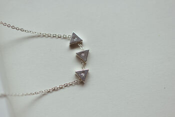 Triangle Initial Necklace Sterling Silver And Gold Vermeil, 4 of 4